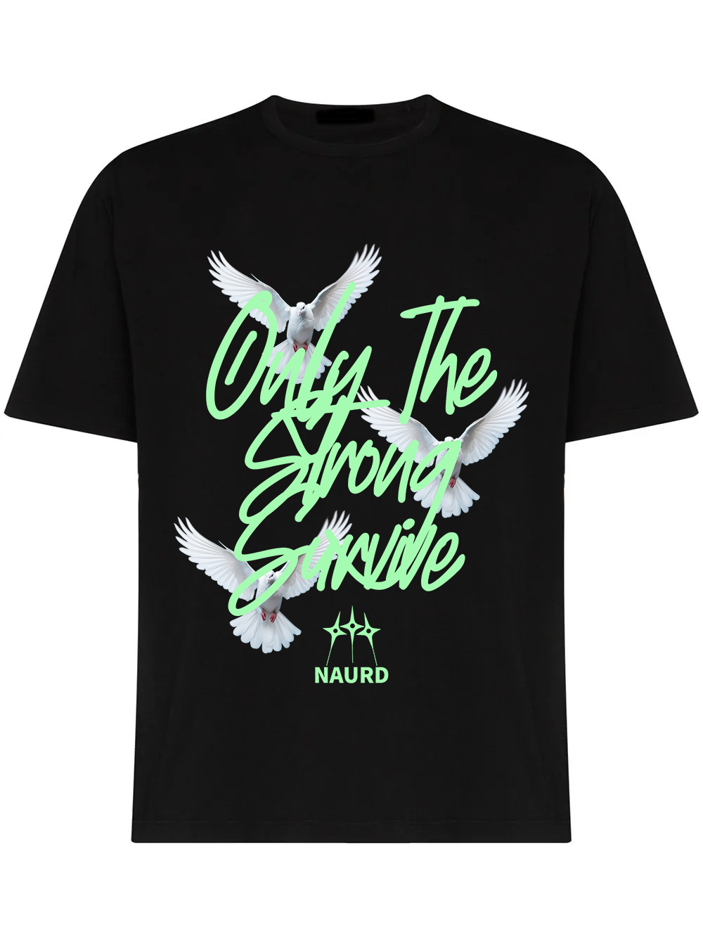 "Only The Strong Survive" Black Oversized graphic tee