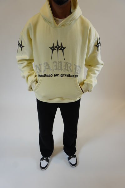 Naurd Off-White Rhinestone Hoodie