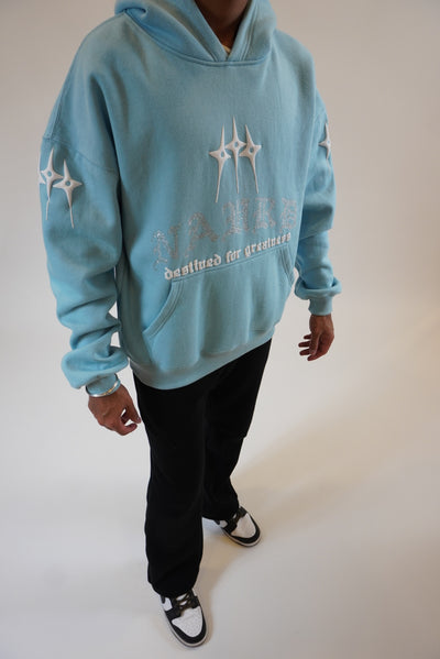 Naurd Light Blue Rhinestone Hoodie