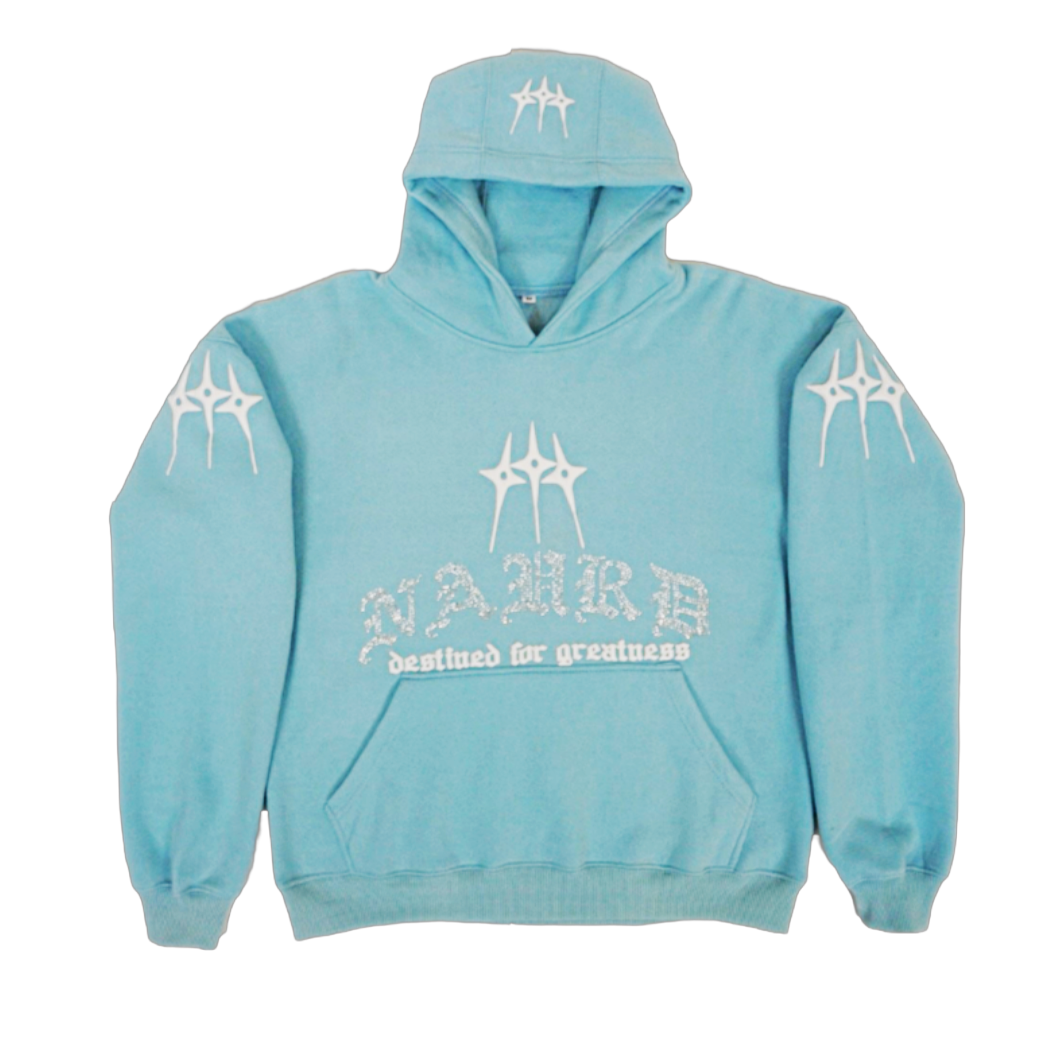 Naurd Light Blue Rhinestone Hoodie