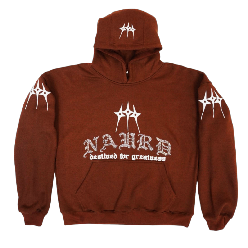 Naurd Dark Brown Rhinestone Hoodie