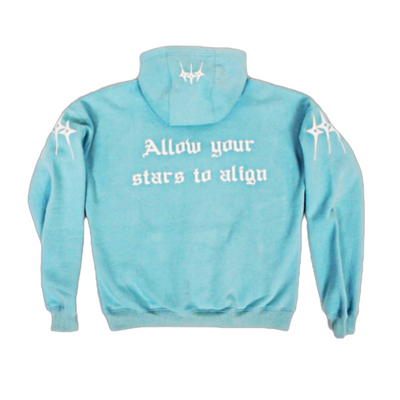 Naurd Light Blue Rhinestone Hoodie